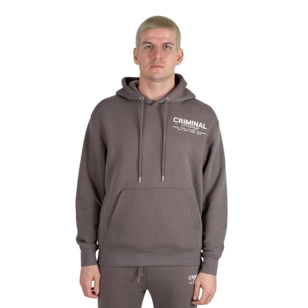 Criminal Damage Mens City Hoodie / Charcoal